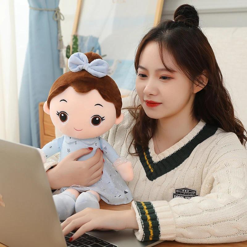 45CM Cute Angel Girl Plush Toy Lovely Stuffed Anime Figure Doll Wear Beautiful Dress Soft Toys For Girls Nice Gifts