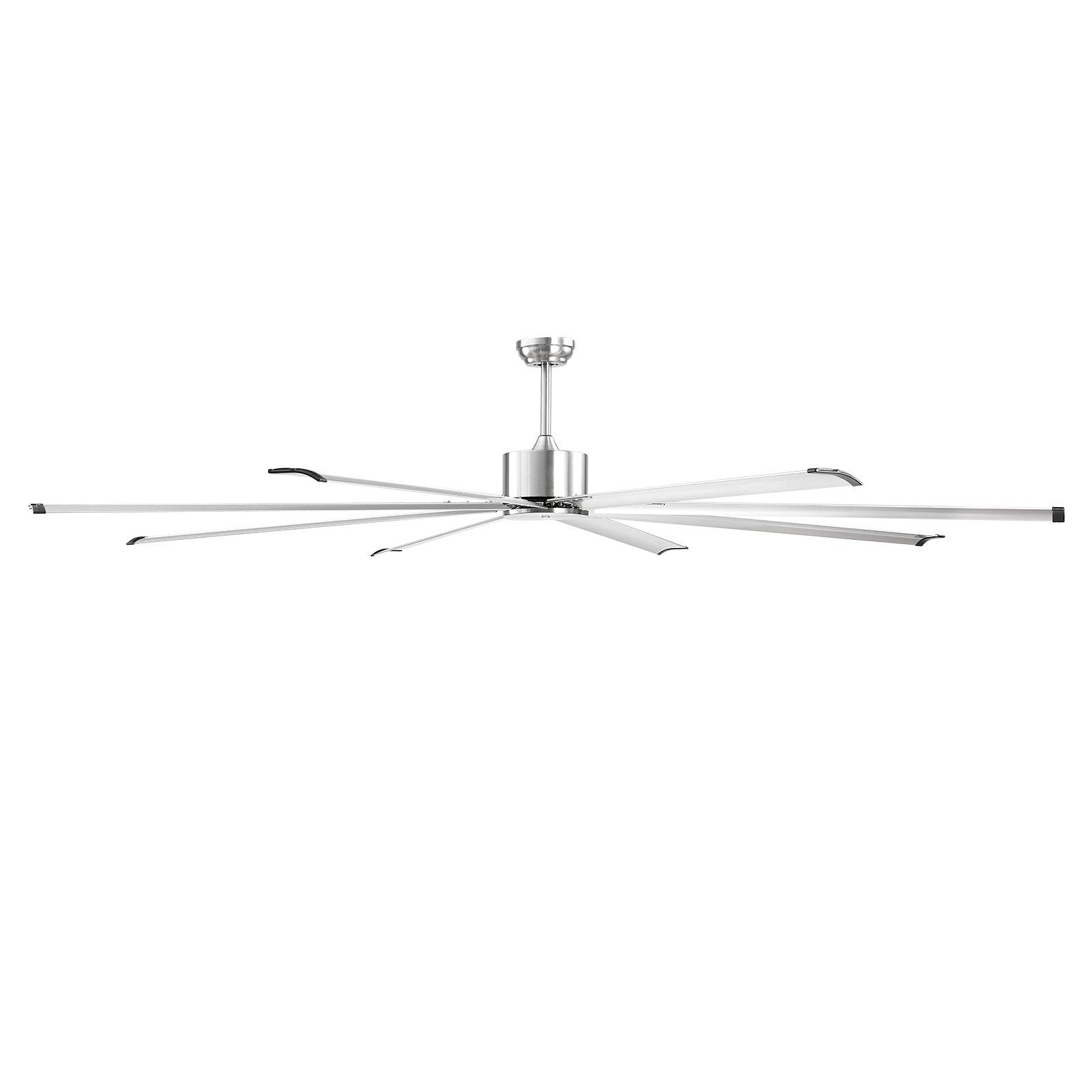 VEVOR 96in Low Profile Flush Mount Ceiling Fan, 6-Speed Remote Control, Aluminum Blades, Reversible DC Motor, Modern Brushed Nickel Fan for Bedroom, Patio, Reversible Motor