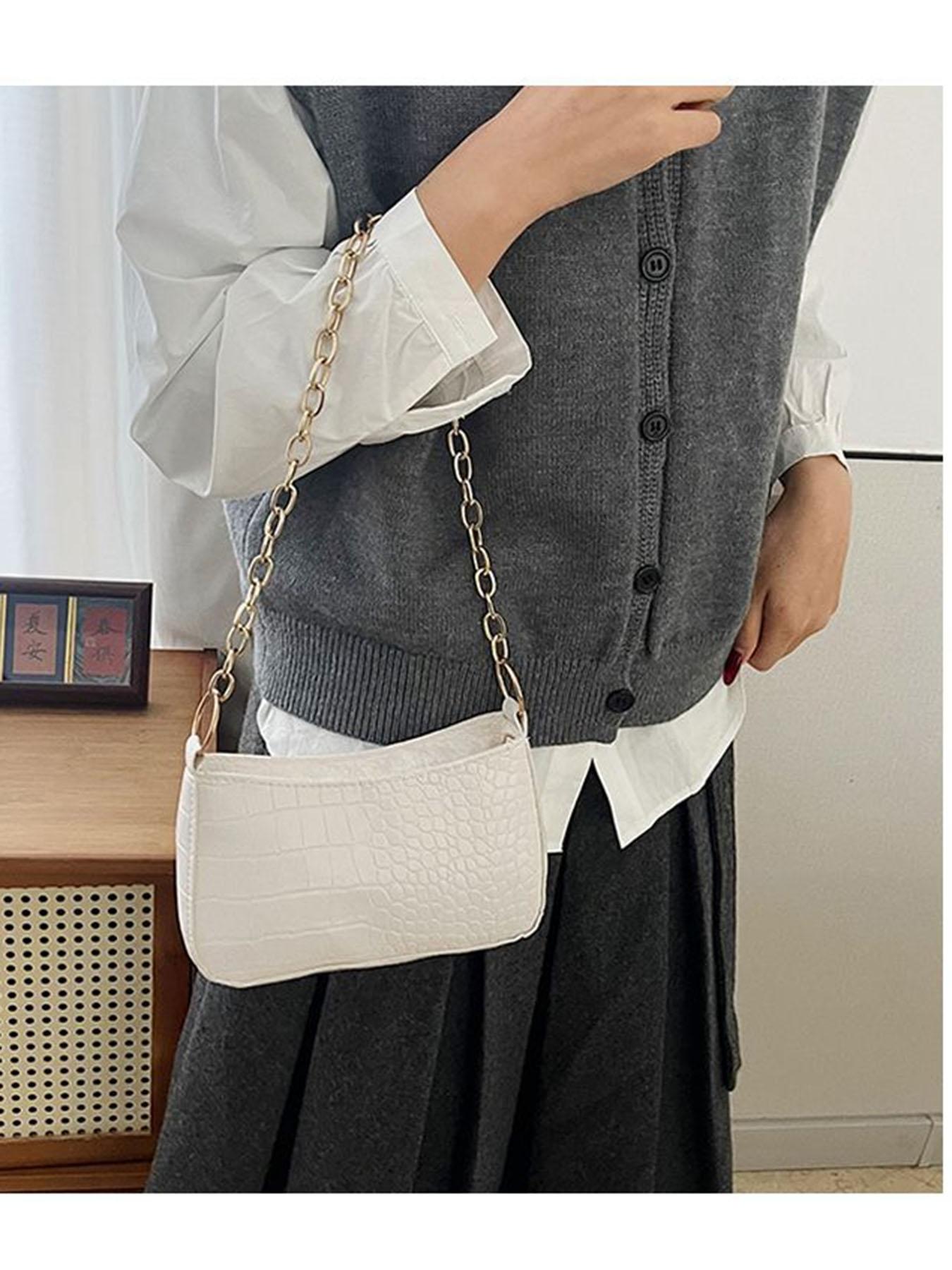 Lightweight Business Casual Mini Embossed Chain Bag – Stylish Textured Shoulder Bag for Office, College, Commute, Travel & Daily Use