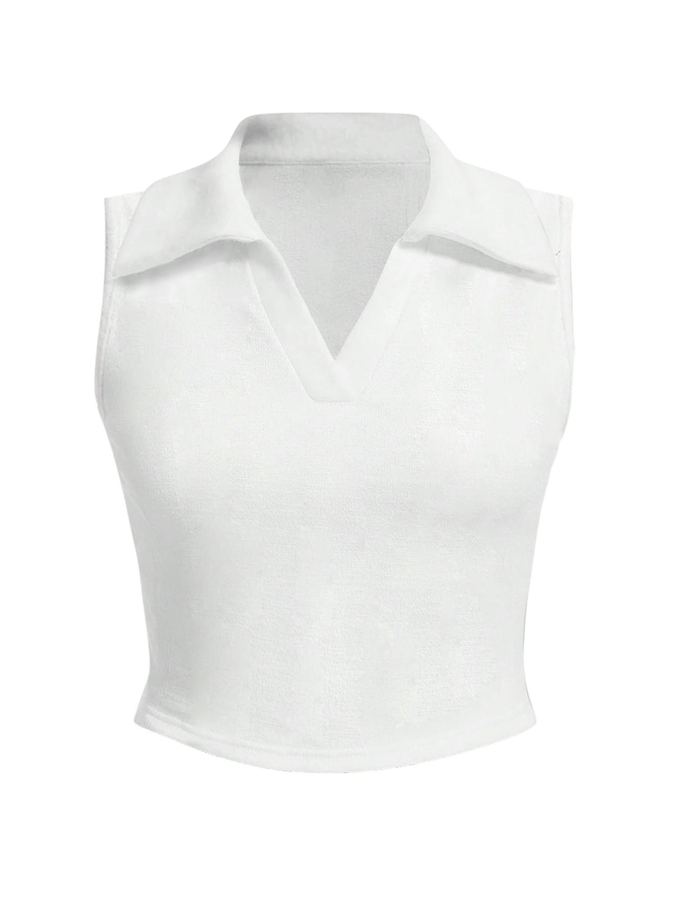 ikTok Viral 2026 Women's Sleeveless Polo Crop Top，Y2K Streetwear Grunge Aesthetic，Club, Festival, Street Style, Daily Wear - Trendy Sexy Crop Top for Teen Girls & Young Women - 2026 Summer Fashion Streetwear Outfit