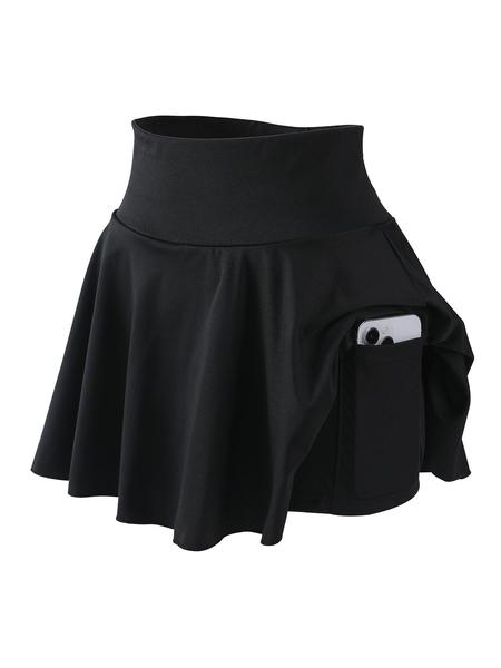 Women's Plus Size Outdoor Sport High Waist Stretch Golf Tennis Skirt, Comfortable Pleated Short Skirt with Liner and Pockets for All Seasons, Athletic Skort