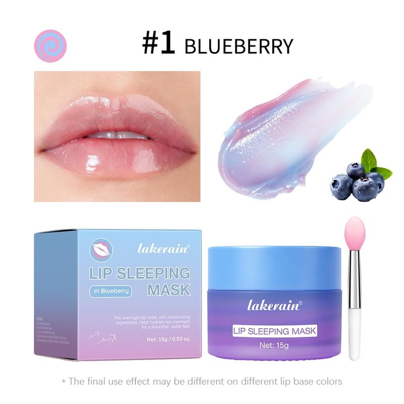 Hydrating Sleep Lip Mask, Lip Sleeping Mask, Dual-Tone Lip Mask with Shea Butter & Fruit Extracts, Deeply Moisturizes & Nourishes Lips, Contains Vitamin E for Lip Care, 4 Fruit Scents, Ideal for Night-time Lip Care, for Daily Use