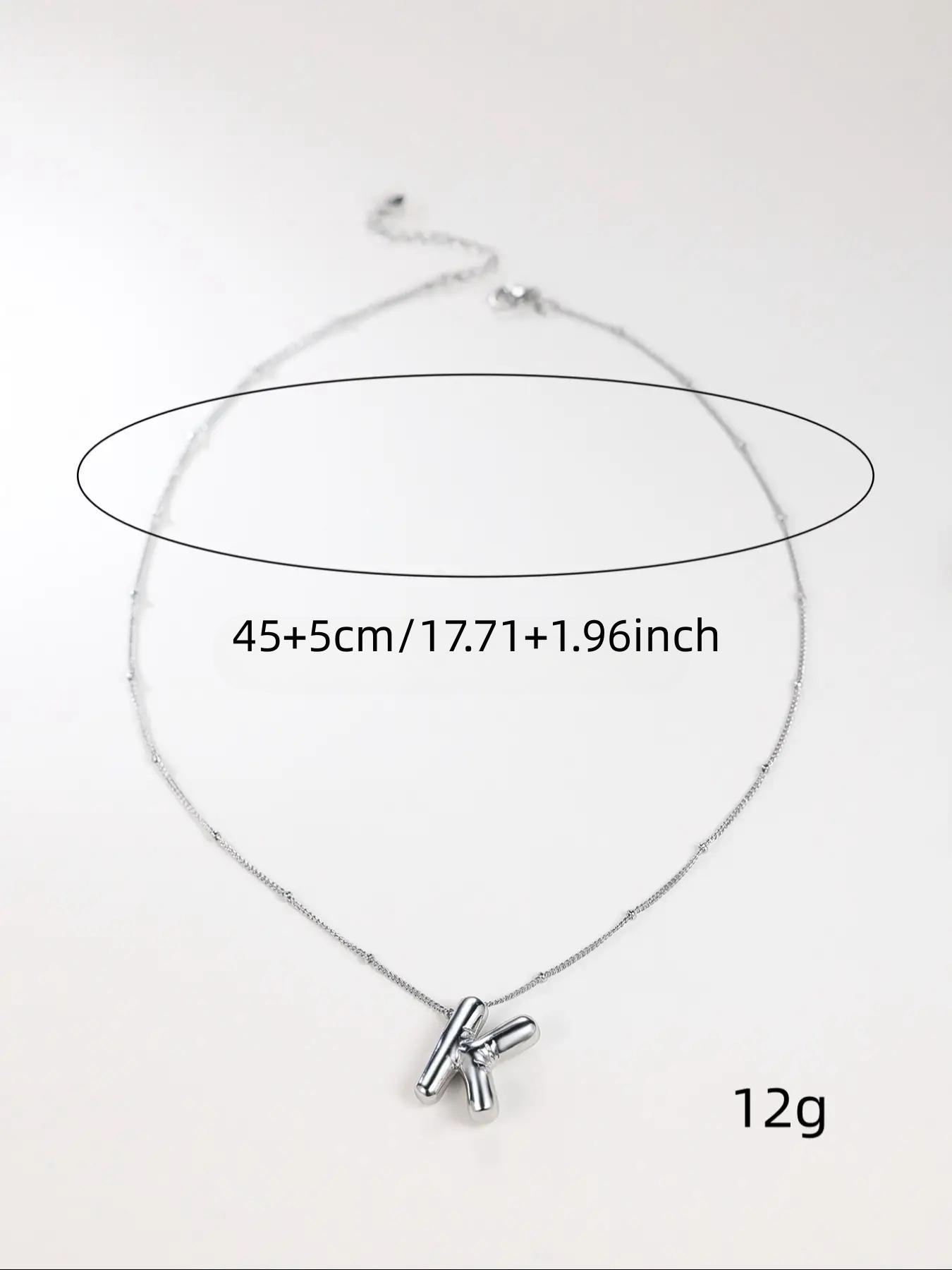 Summer Fashion Balloon Letter Charm Pendant Necklace, Fashion Bubble Letters Necklace for Party, Daily, Trendy Casual Jewelry, Initial Daily Wear Necklace, Custom Initial Necklace, Fashion Cool Accessories