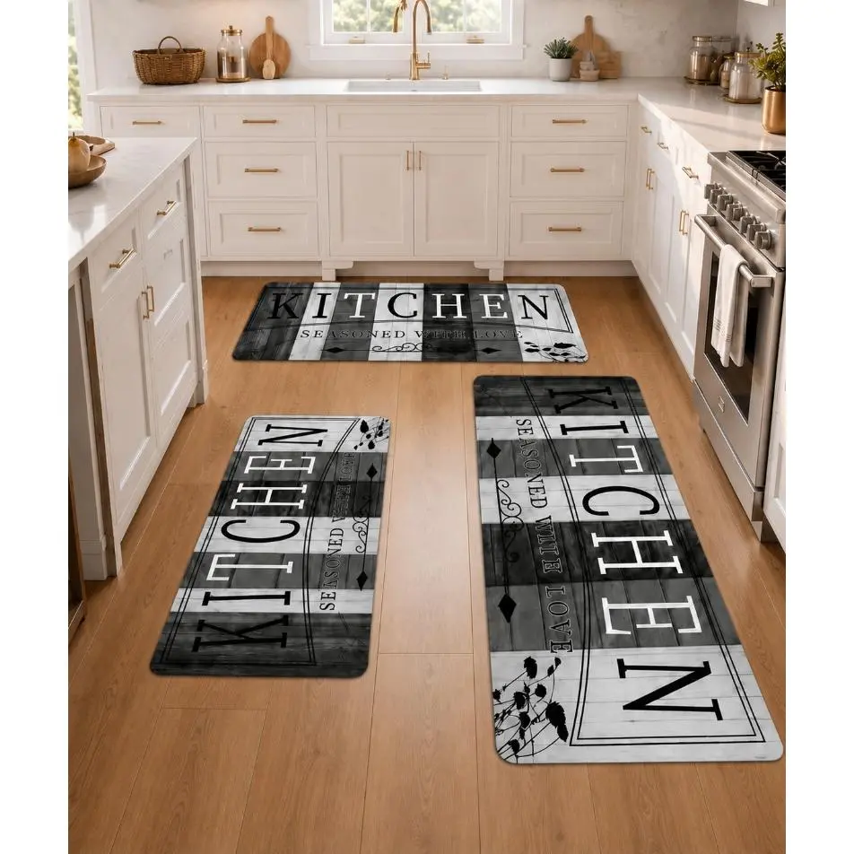 1/3pcs Diatomaceous Earth Kitchen Rug Set – Washable Non-Slip Absorbent Floor Mats, Soft Runner Rugs for Kitchen Laundry Room Hallway Bathroom Bedroom