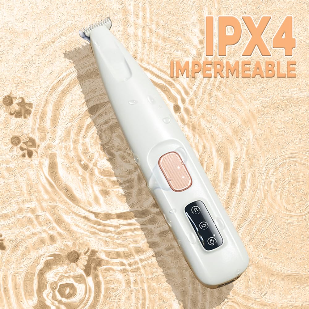 Dog Paw Trimmer with LED Light, Upgraded Paw Trimmer for Dogs, Electric Dog Clippers for Groomming with Led Display, Waterproof Low Noise Pet Hair Shaver for Dogs Cats