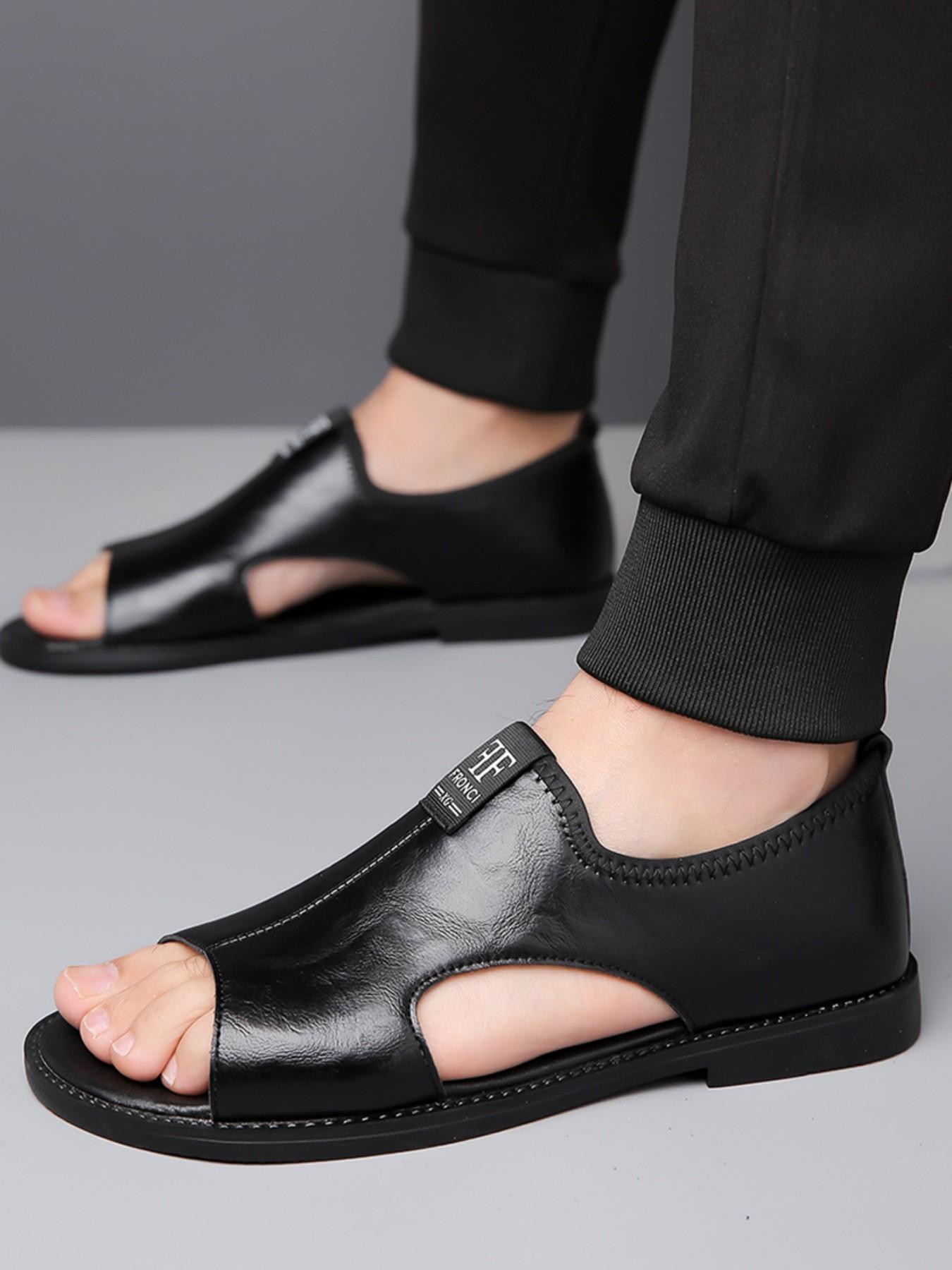 Classic Men's Dual Strap Sandals, Smooth Surface, Flexible Insole, Ideal for Warm Weather Outdoor Activities, Travel-Friendly, Versatile Casual Style