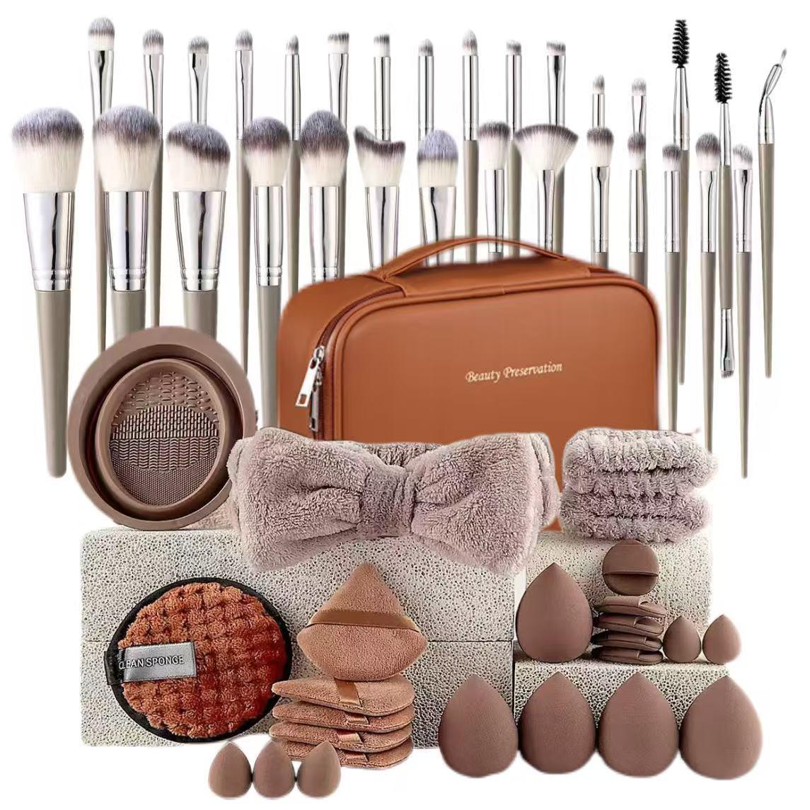 Large Makeup Tool Set, 41-56 Piece Cosmetic Cleaning Kit, Includes Makeup Brushes, Face Washing Set, Professional Women's Tools, Makeup Brushes Kits, Gifts For Women