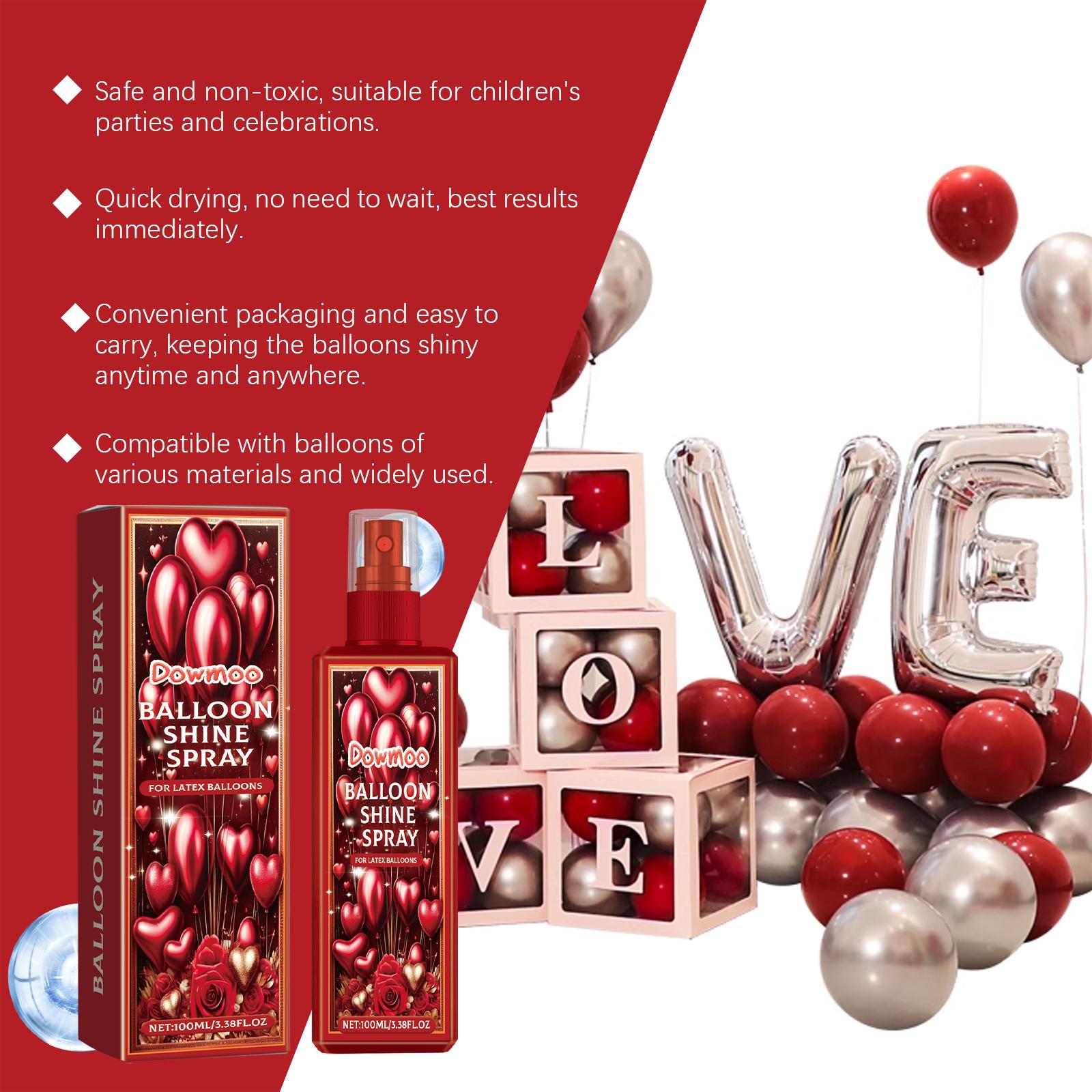 DOWMOO Balloon Shine Spray Long Lasting Gloss Enhancer for Party Decorations Highlight Finish Tinsel Effect Party Supplies Seasonal Celebration Accessories