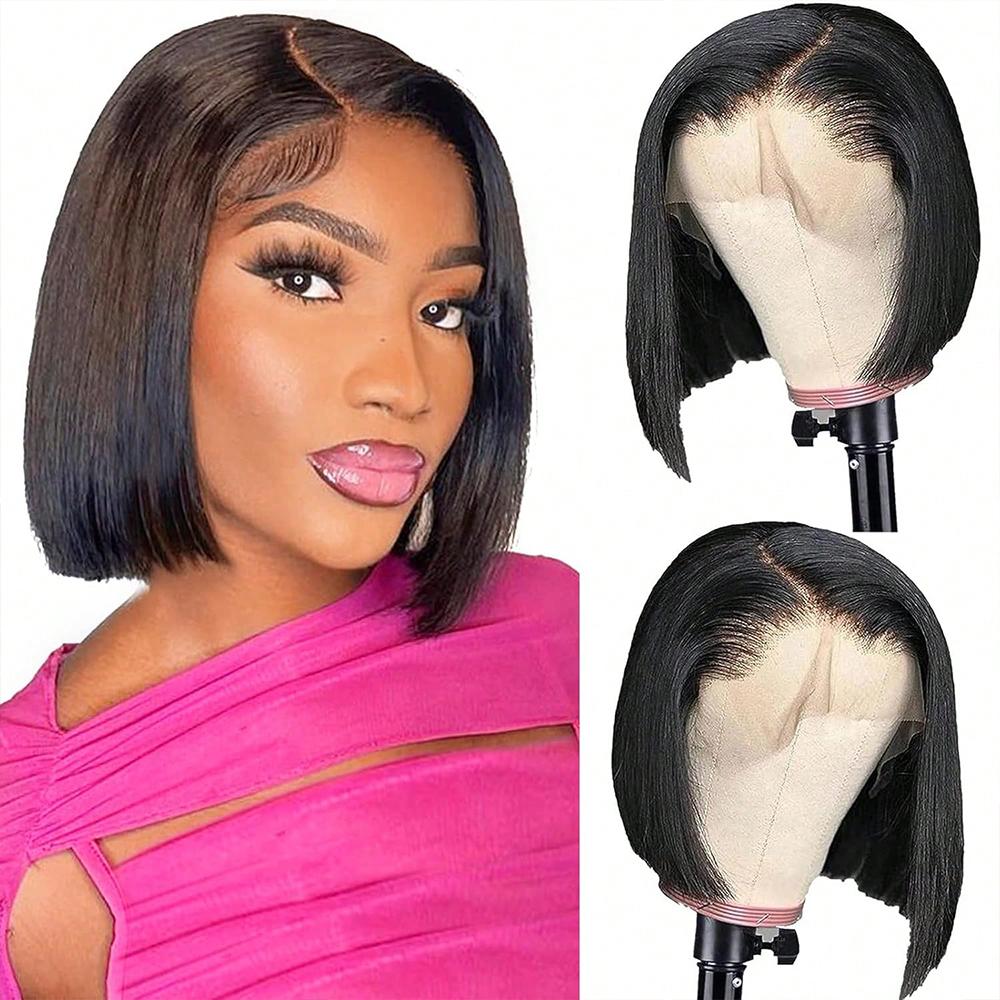 Bob Wig Human Hair 13x4 HD Lace Front BOB Wigs for Black Women Glueless Pre-Plucked Straight Human Hair Natural Hairline SpringStatements