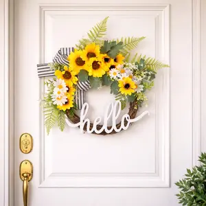 Sunflower Letter Wreath Door Hanging Decor, Holiday Party Wedding Gift, Home Front Door Garden Wall Decoration, Thanksgiving Anniversary