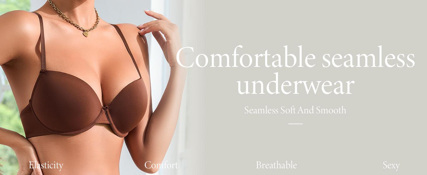 5-Pack Women's Underwire T-Shirt Bras – Soft, Breathable, Seamless support Comfy push bra bras women