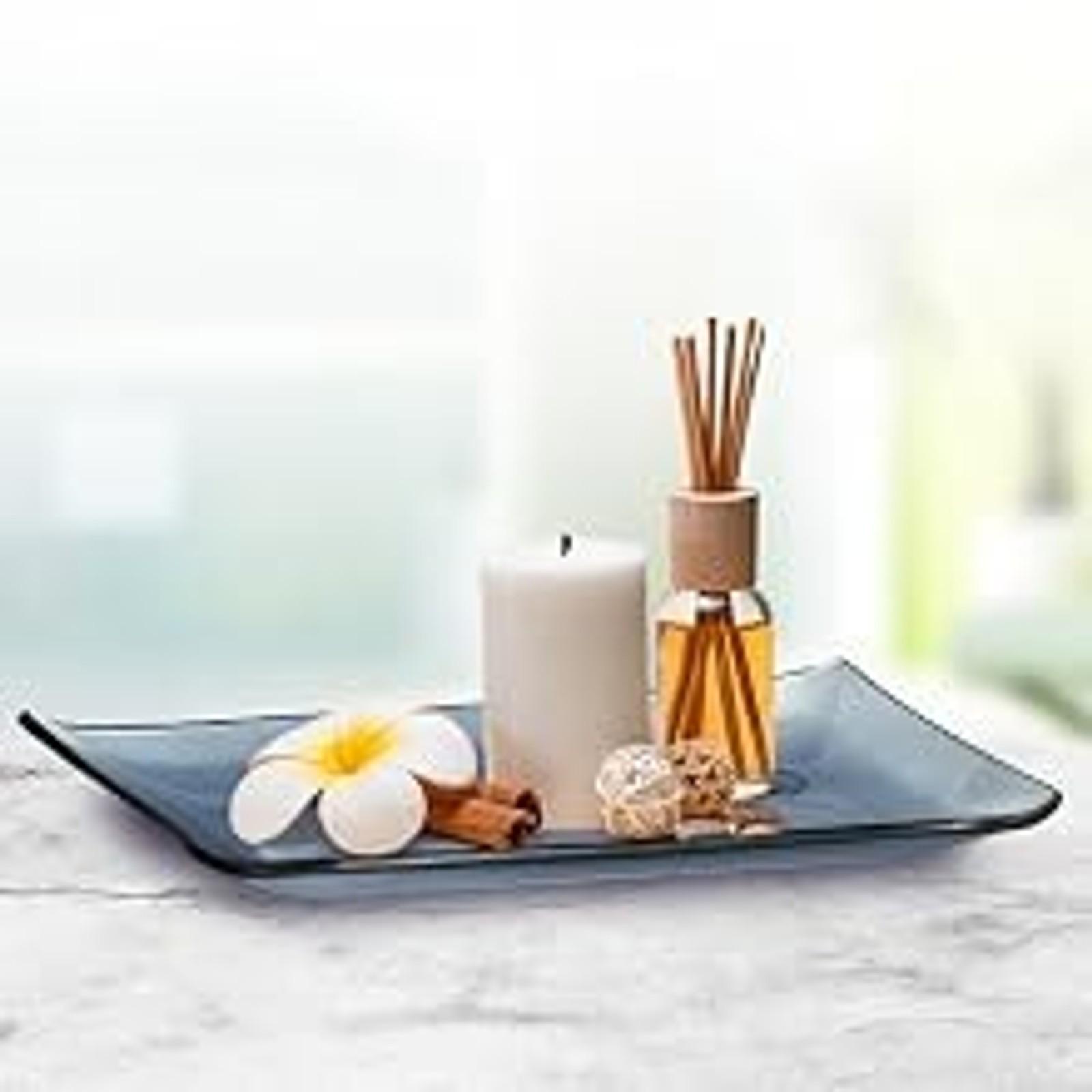 Glass Bathroom Accessories Set, Blue 4-Piece Bathroom Set
