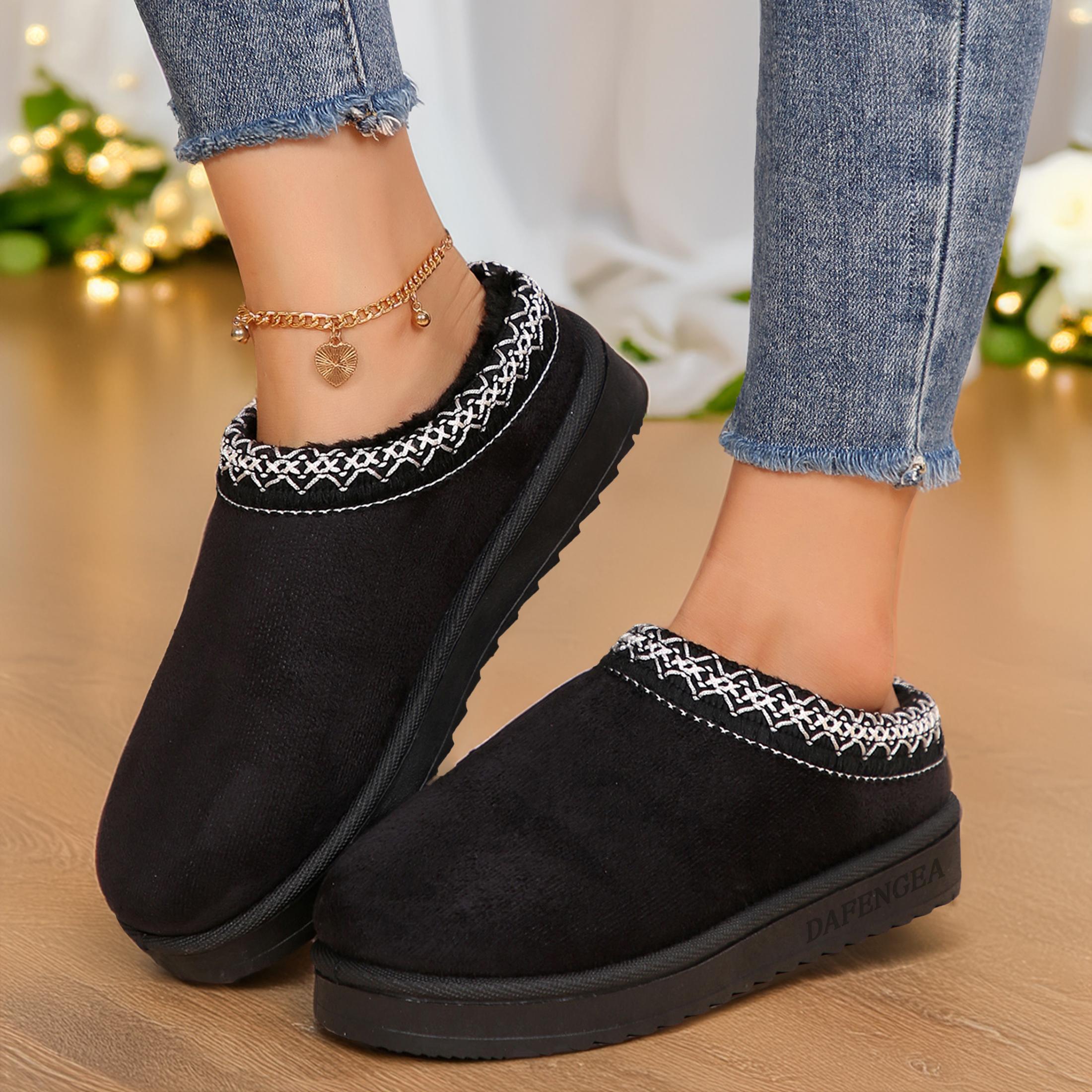 Slippers for Women Memory Foam Womens Slippers Fuzzy Slippers Gifts for Women Footwear Mini Boots Short Ankle Brown Walking Shoes