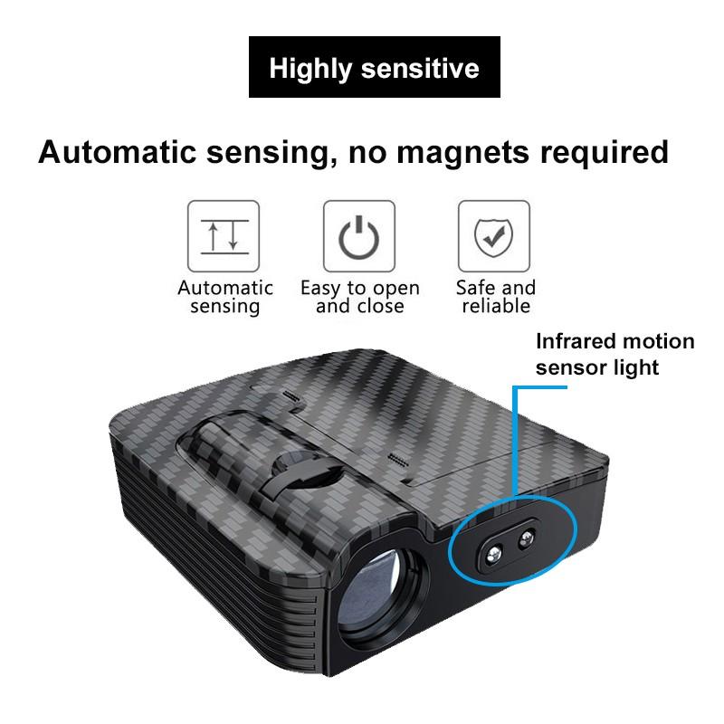 2 Pcs Chrysler Carbon Fiber Welcome Lights Set, Car Door Projection Lamp, Laser Light, Decorative Floor Lamp (batteries Not Included)