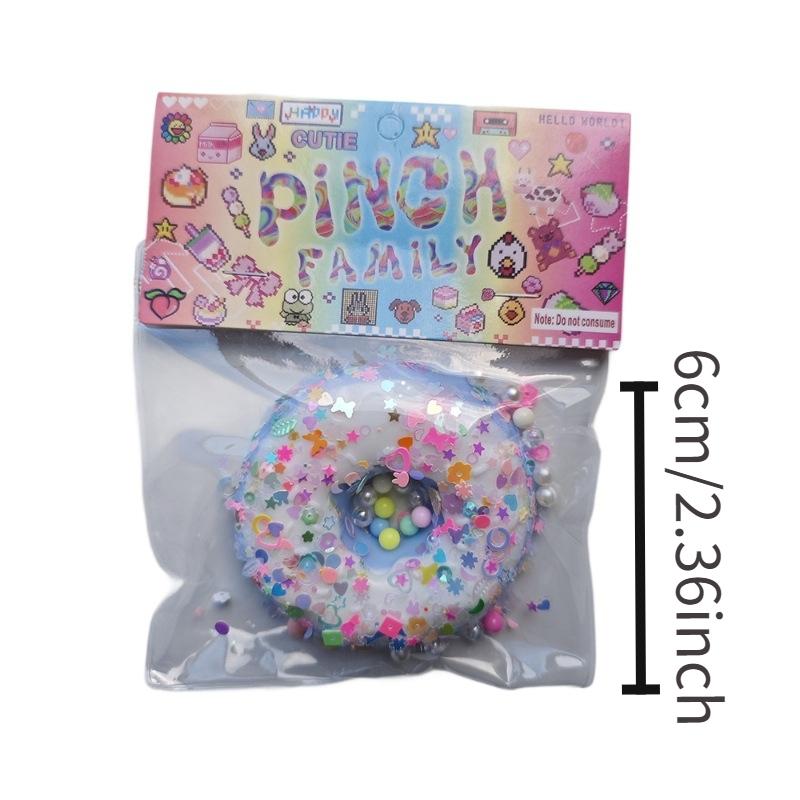 Simulated donut stress-relief toy, jelly stress-relief beads, stress-relief gadget, stall toy.