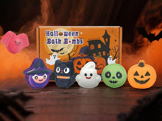 iHave Halloween Bath Bomb Gift Set – 6pcs Spooky & Cute Bath Bomb Kids Gift Box with Witch, Bat, Black Cat, Skull, Ghost & Pumpkin – Fizzy Spa Balls for Fun Bath Time, Relaxing Self-Care, Halloween Bath Bombs for Kids, Party Favors  Unique Holiday Gifts