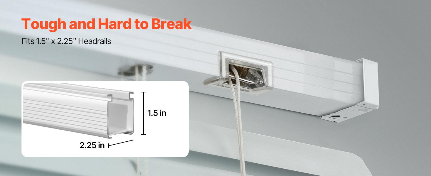 VEVOR Box Mounting Brackets, 2 Pcs, Box Blind Bracket for Window Blinds, Fit for 1.5x 2.25 inch Headrails, with Self-Tapping Screws and Expansion Tubes, Sturdy Iron, for Blinds Installation, White
