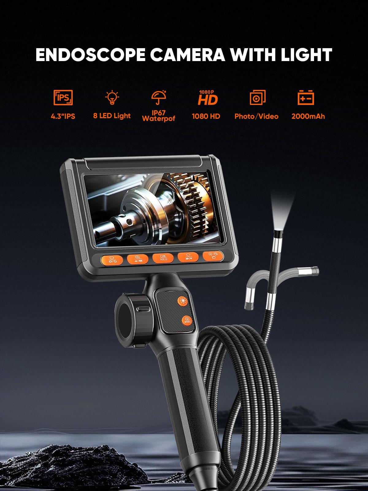 #TikTokShopSpringGlowUp SHEKAR 0.33in/0.23in/0.15in Two-Way Endoscope Camera with 32GB Card, 360° Rotatable Waterproof Borescope with Light, Articulated Snake Camera, Inspection Scope for Automotive, Mechanic, Wall, Vehicle, Drain, Home Improvement #TikTokShopSpringGlowUp SHEKAR 0.33in/0.23in/0.15in Two-Way Endoscope Camera with 32GB Card, 360° Rotatable Waterproof Borescope with Light, Articulated Snake Camera, Inspection Scope for Automotive, Mechanic, Wall, Vehicle, Drain, Home Improvement
