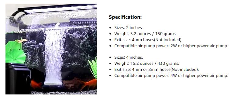 hygger Aquarium Air Stone, Bubble Stone Fish Tank Oxygen Stone Ultra Silent Deep Dissolving Oxygen Diffuser Kit for Aquarium Fish Tank and Hydroponic