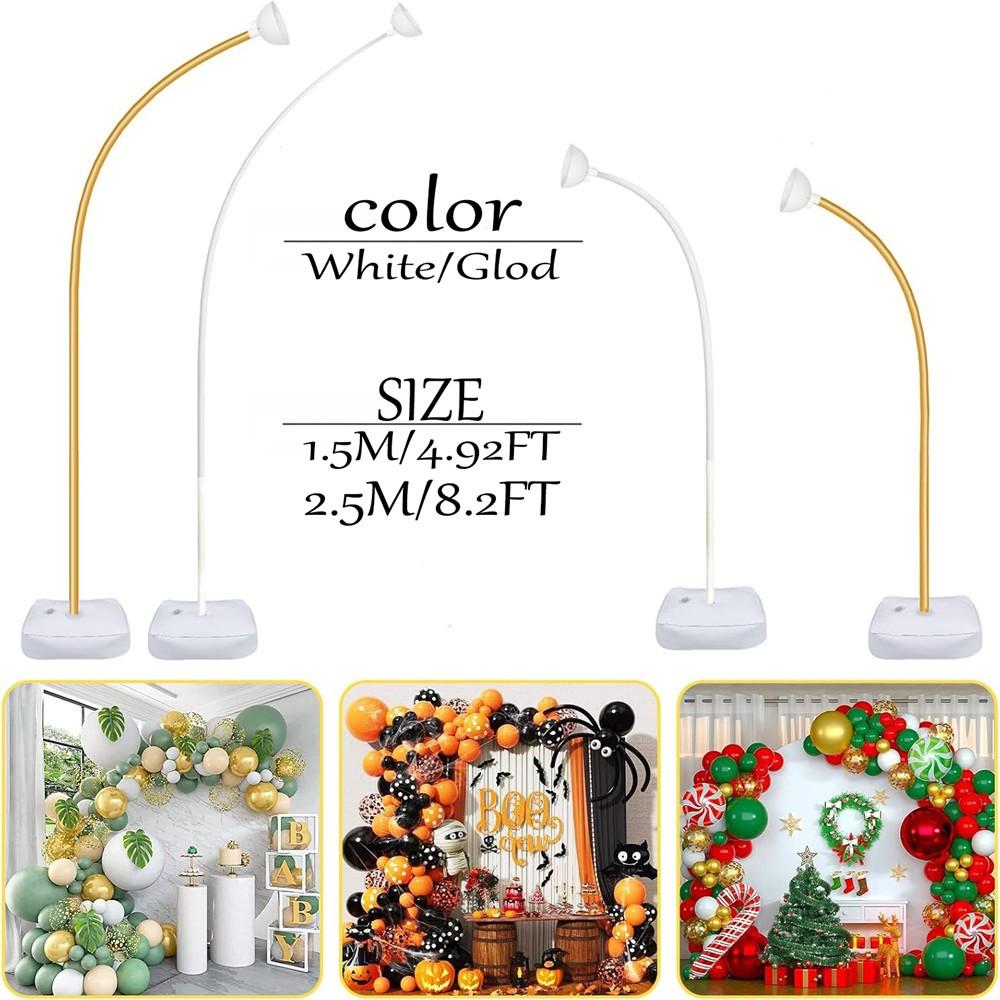 2.5m/1.5m Balloon Arch Kit, Freeform Bendable Balloon Column Stand, Half-Arch Balloon Frame with Base, Wedding Graduation Birthday Decor ( & Gold)