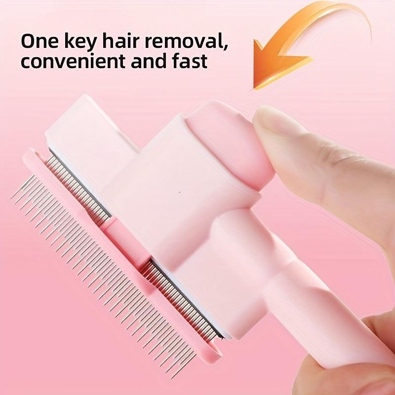 Cat Hair Comb Massage Flea Remover Self-Cleaning Detangler, Long-Haired Cat Brush, Float Hair Remover Tool, Pet Grooming Essential