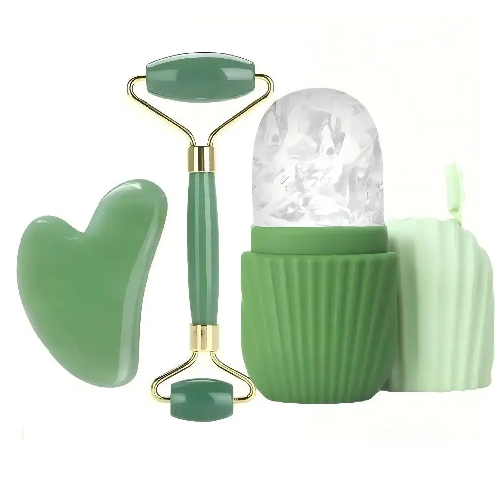 3-in-1 Stainless Steel Facial Ice Roller & Gua Sha Set, Face Massage Skincare Tools for De-Puffing, Home Beauty Care Kit for Skin Soothing & Daily Facial Massage, 10.5*5.5CM