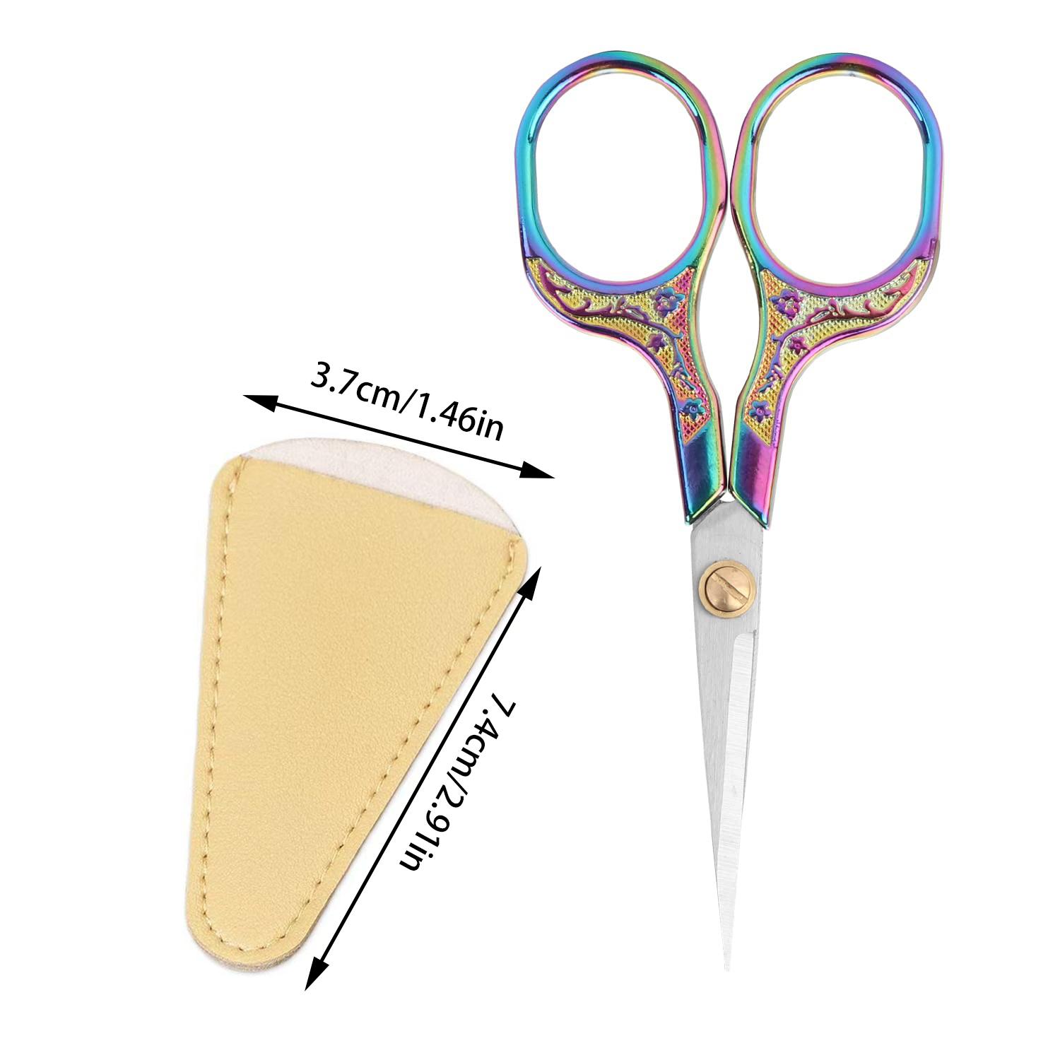 Retro Embroidery Sharp Scissors Set, Craft Sewing Scissors with Pointed Tips, Multi-purpose Detail Beauty Scissors for Office, Home, Kitchen, School
