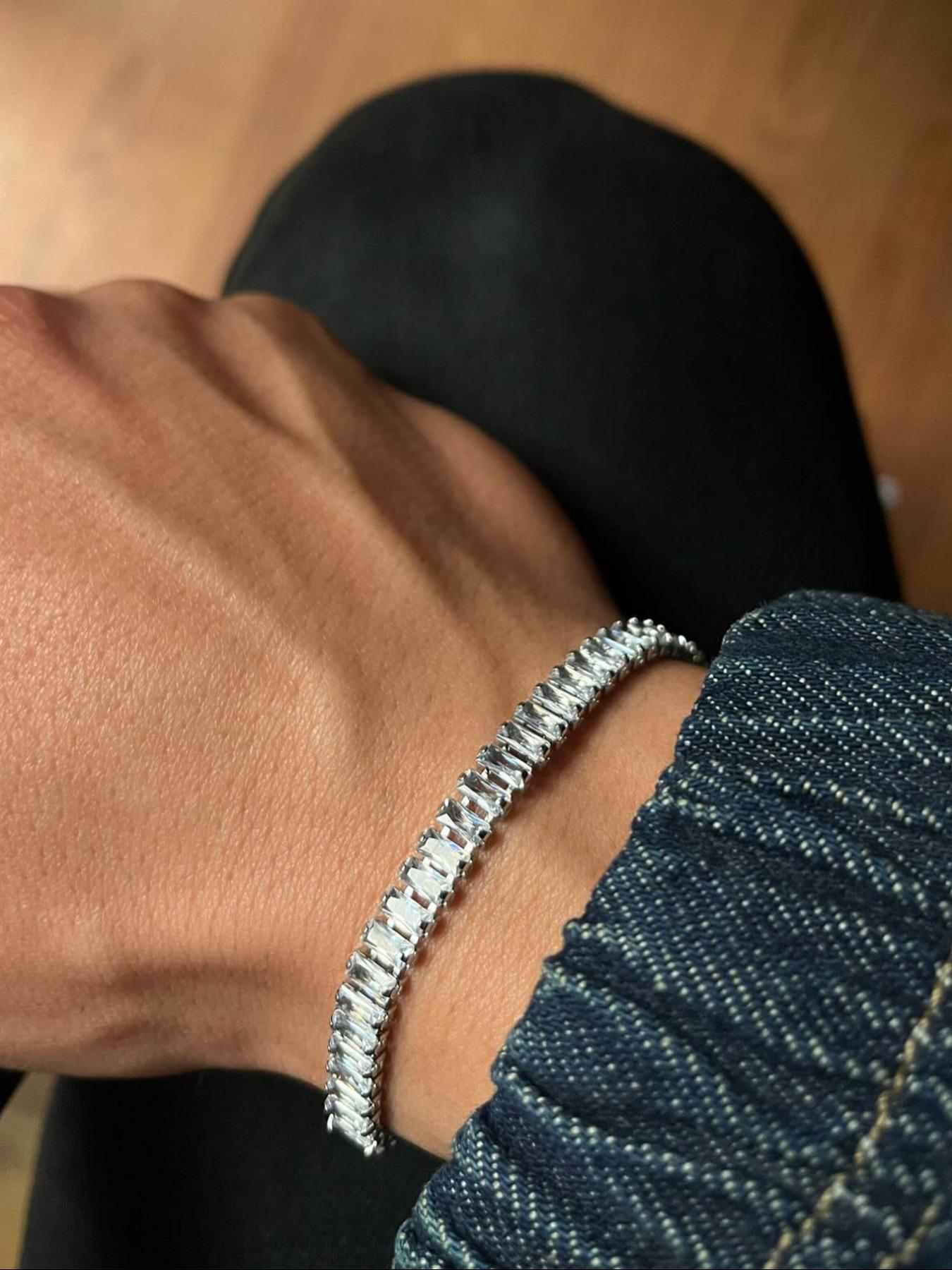 2024 Summer Rhinestone Decorated Trendy Bangle, Rhinestone Bracelet, Elegant Fashion Accessories for Women & Men Daily Wear, Minimalist Aesthetic Jewelry Gift