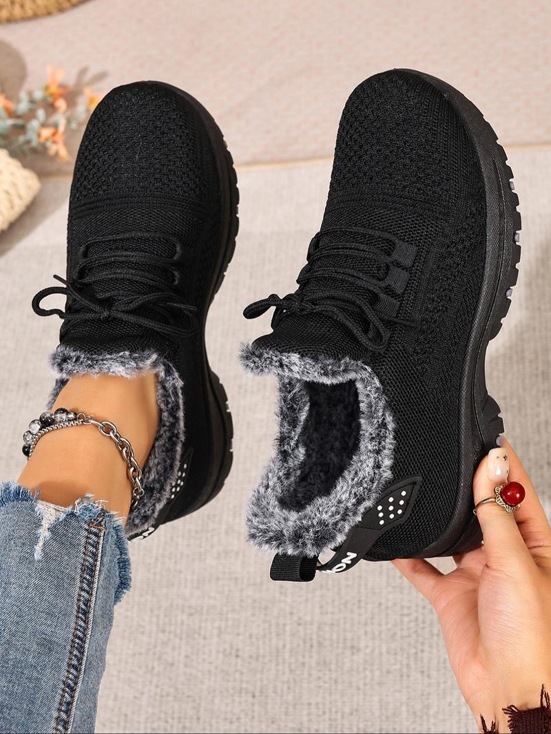 Women's Large Size Winter Warm Fleece Round Toe Boot, Casual Snow Boot Lining, Comfortable Winter Shoes, Affordable Women's Insulated Boots