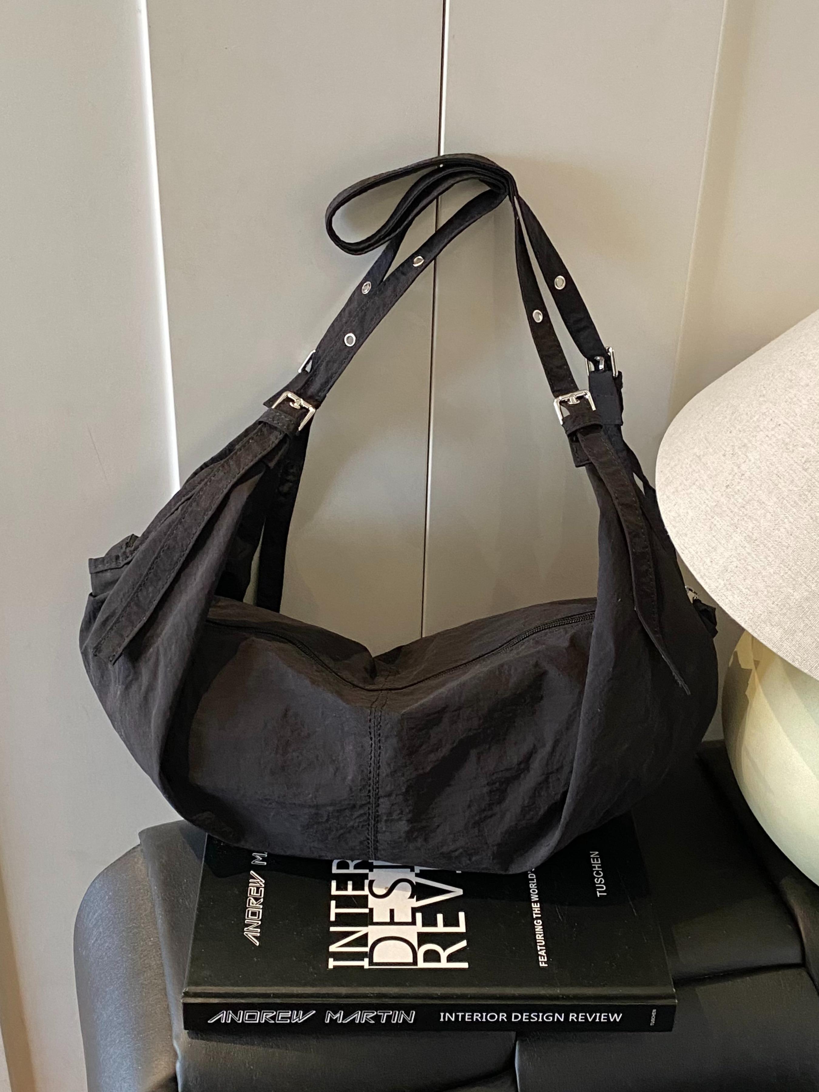 Women's Nylon Hobo Bag, Waterproof Large Capacity Shoulder Bag, Casual Lightweight Design, Ideal for Shopping and Daily Use