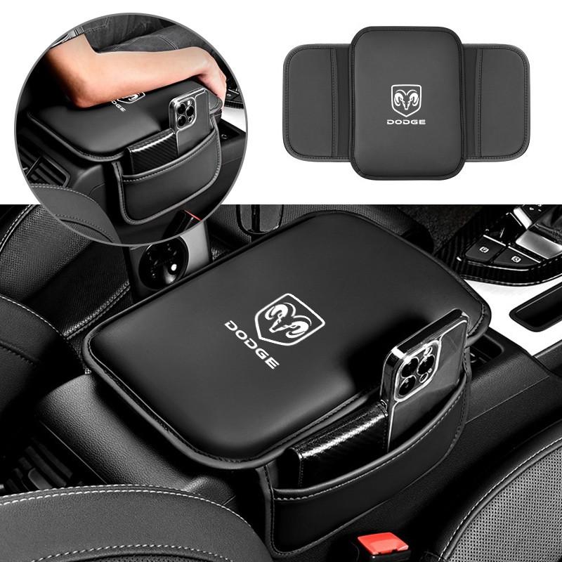 PU Leather Car Center Console Protector Cover, Armrest Storage Box Mat Cover for Dodge Durango RAM 1500 Charger Caliber Journey