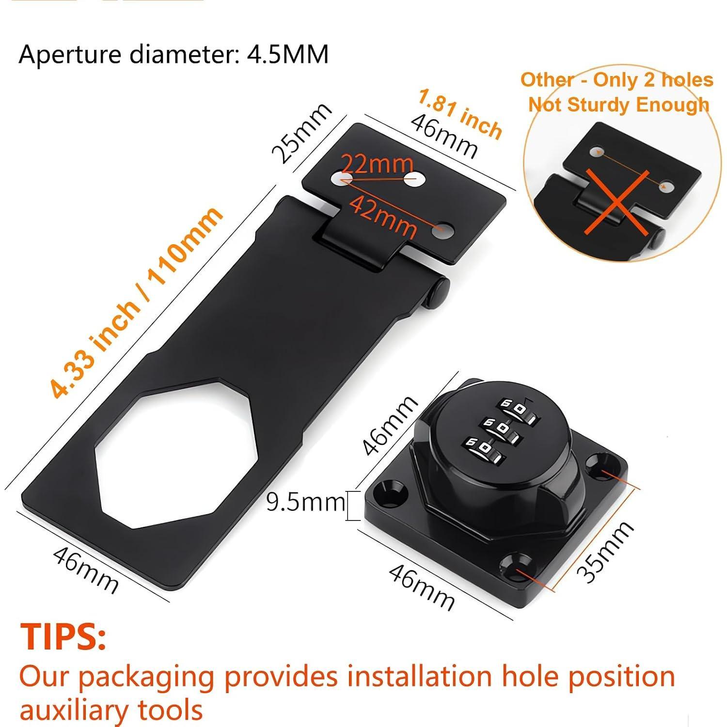 Bifold 3-Digit Password Keyless Cabinet Lock with Combination Sliding Closet Lock, Pantry Door Lock, Closet Door Lock for Double Barn Shed Door Yardlock for Garage Garden - 1 count Bifold 3-Digit Password Keyless Cabinet Lock with Combination Sliding Closet Lock, Pantry Door Lock, Closet Door Lock for Double Barn Shed Door Yardlock for Garage Garden - 1 count