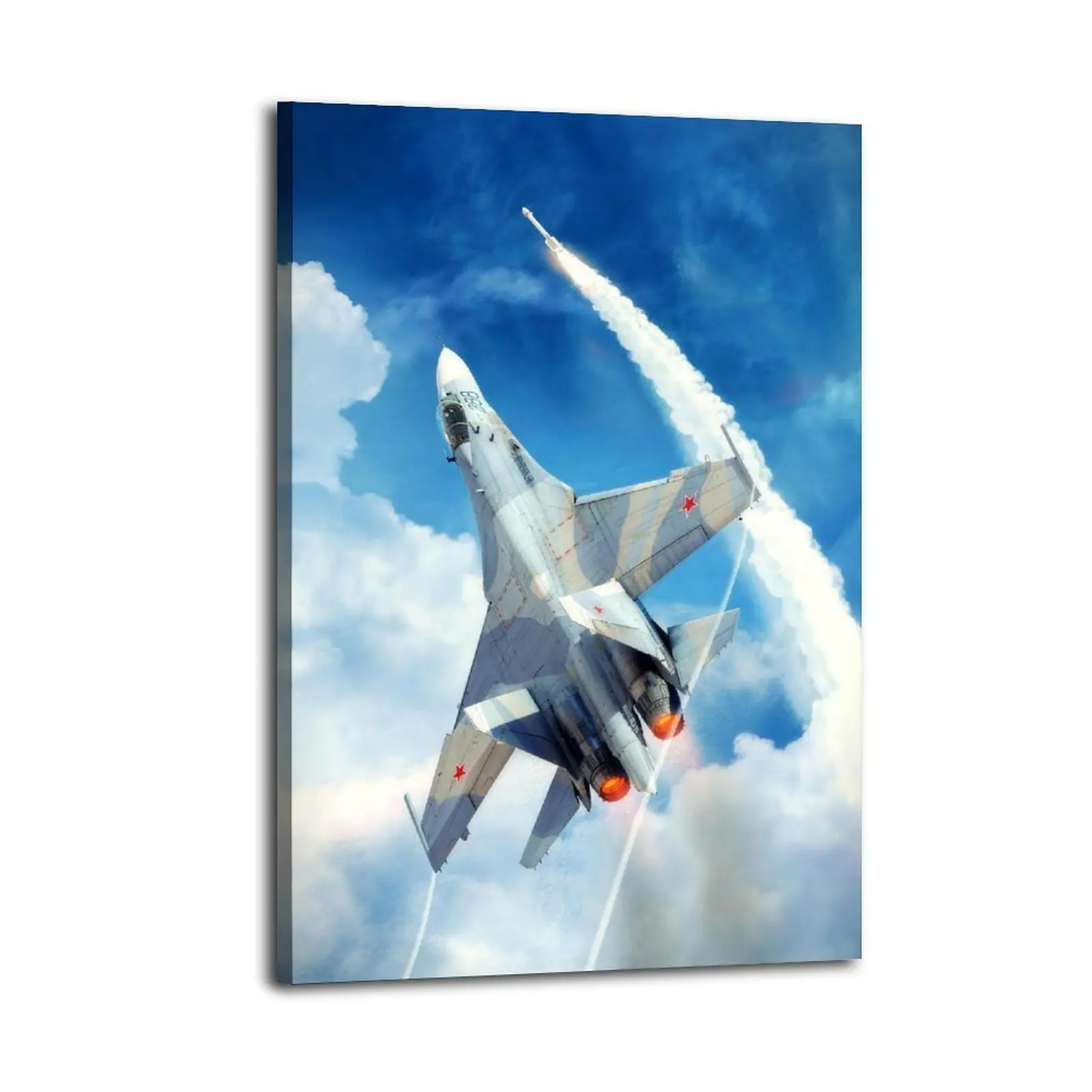 Sukhoi Su-27 HomeDecor WallArt LivingRoom Canvas for Bedroom Decor Canvas Poster Aesthetic Office Bathroom Painting Picture Print Modern Family