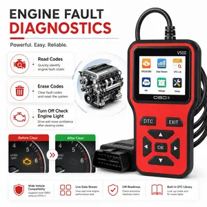 OBD2 Scanner Diagnostic Tool, Car Voltage Tester, Engine Fault Code Scanner, Charging Tester Diagnostic Tool, Automotive Diagnostic Tool, Vehicle Diagnostic Tool for OBDII-V500