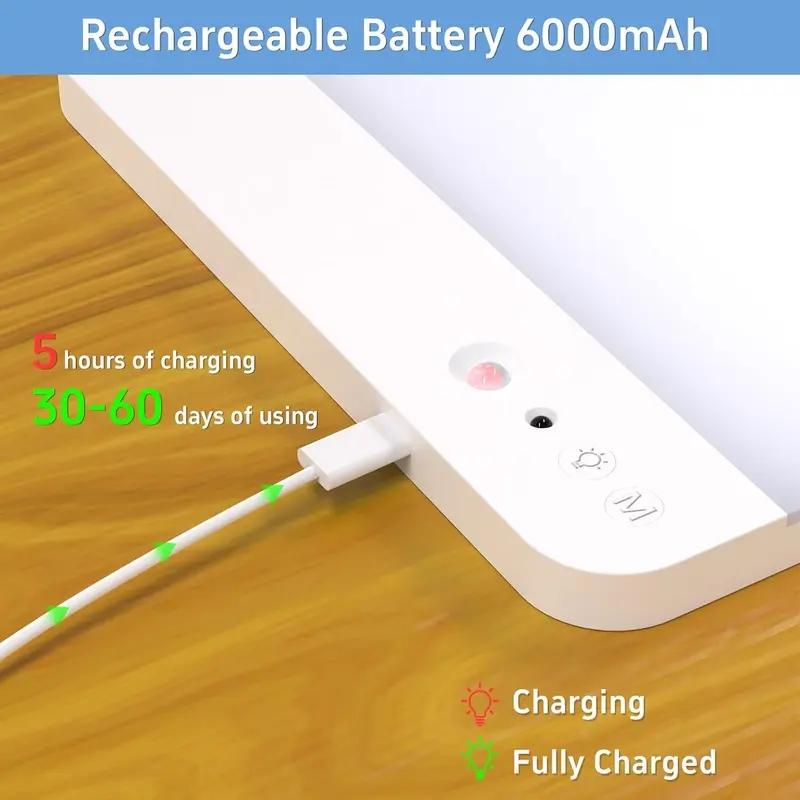 Rechargeable Motion Sensor Closet Light with Remote Control, 6000mah Battery, 400lm Brightness, 3 Color Modes, Magnetic Design for Indoor Lighting, Magnetic Closet Lights