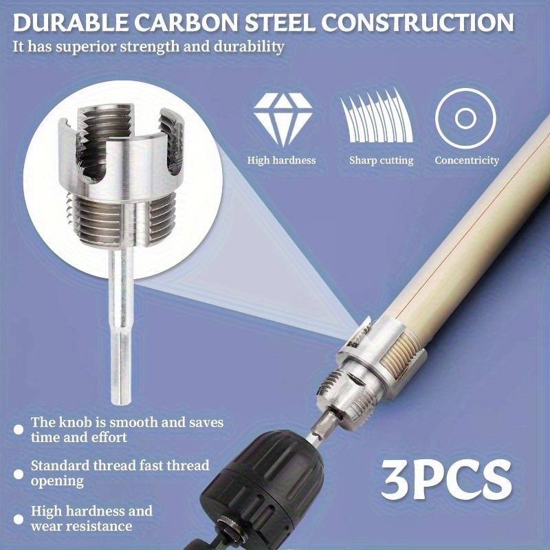 3-Piece Heavy-Duty Alloy Pipe Threading Tool Set - 1/2", 3/4", 1" Internal/External Threads, Electric Drill Compatible PVC/Plastic Pipe Threading Tool, Suitable for DIY and Professional Plumbing Installations (Compatible with  PPR, MPP Pipes)Summervibes