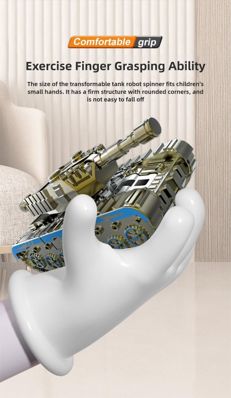 Creative Mecha Fidget Spinner, Simulation Tank Model Transformable Robot, Gear Wheel With Click Sound, Stress Relief Fidget Toys Creative Mecha Fidget Spinner, Simulation Tank Model Transformable Robot, Gear Wheel With Click Sound, Stress Relief Fidget Toys