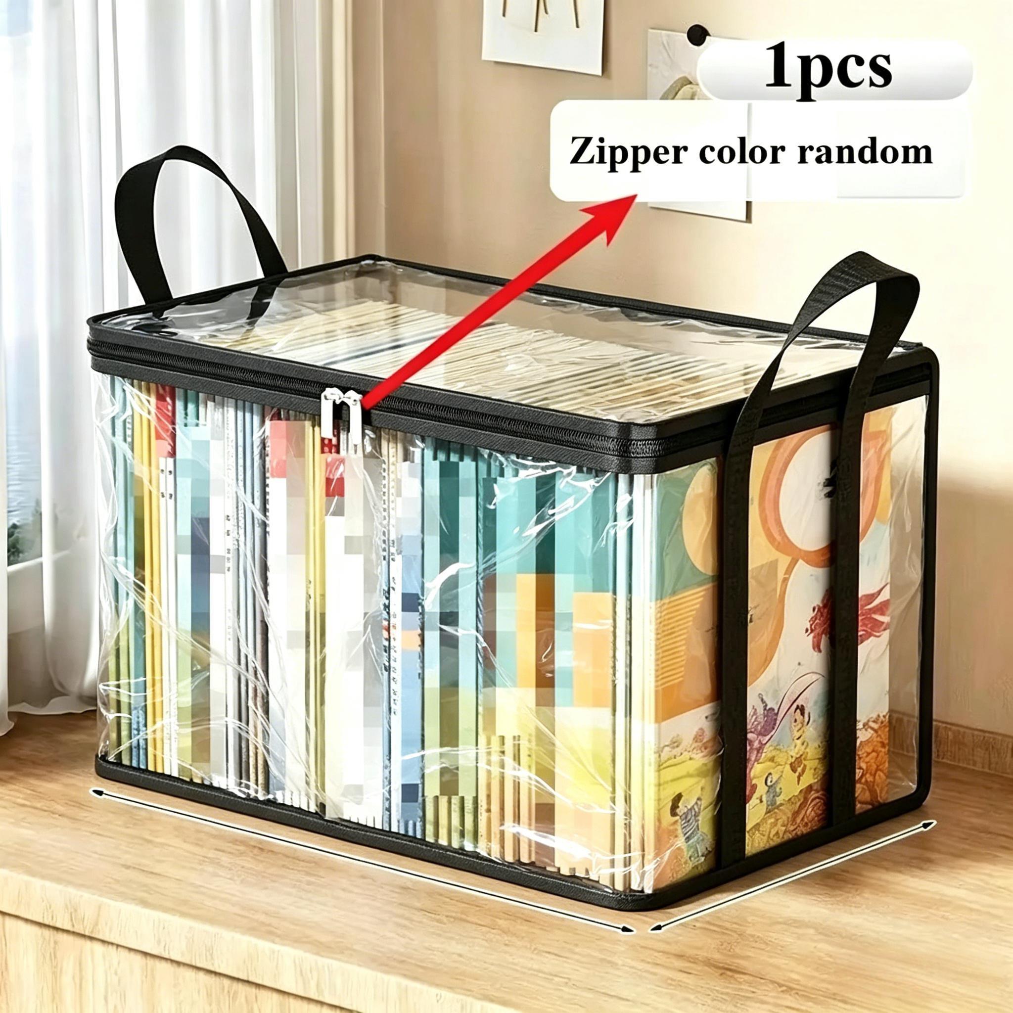 Transparent Storage Box, Thickened PVC Waterproof Dustproof, with Handle, Doll Book Organizer, Doll Storage Container, Multi-Use Bag for Home Camping Moving Garage