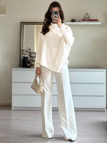 Women's Plain Loose Elegant Fashion Knit Shawl, Fall & Winter Mid-Weight Knit Wrap, Stylish Versatile Accessory for Ladies, Trendy Solid Shawl