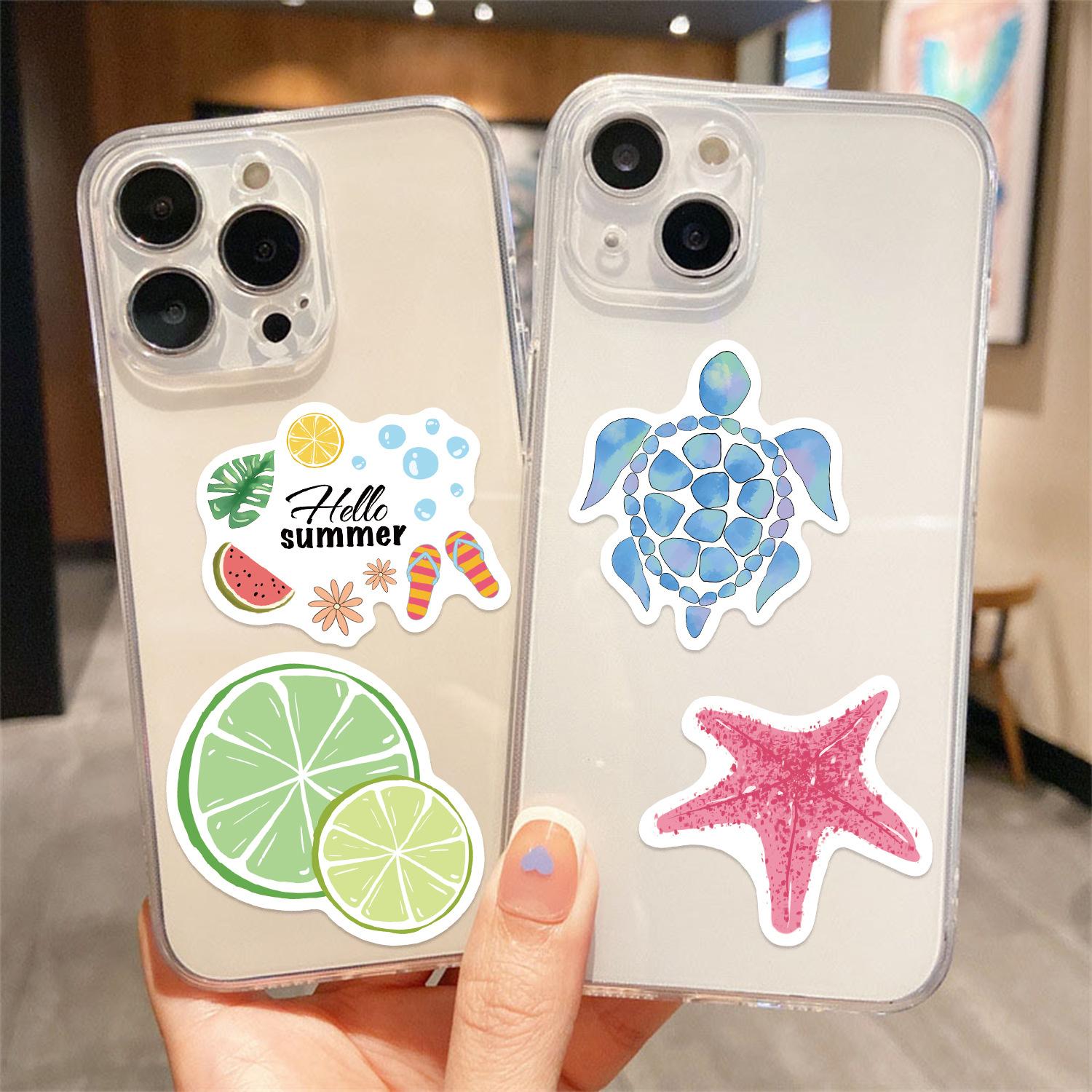 50 Cartoon Summer Chill Vibes Graffiti Stickers, Suitable for Laptops, Bumpers, Skateboards, Water Bottles, Computers, Phone Cases, School Decorations, Etc. Decorative Stickers Are Scratch Resistant and Suitable for Various Scenarios