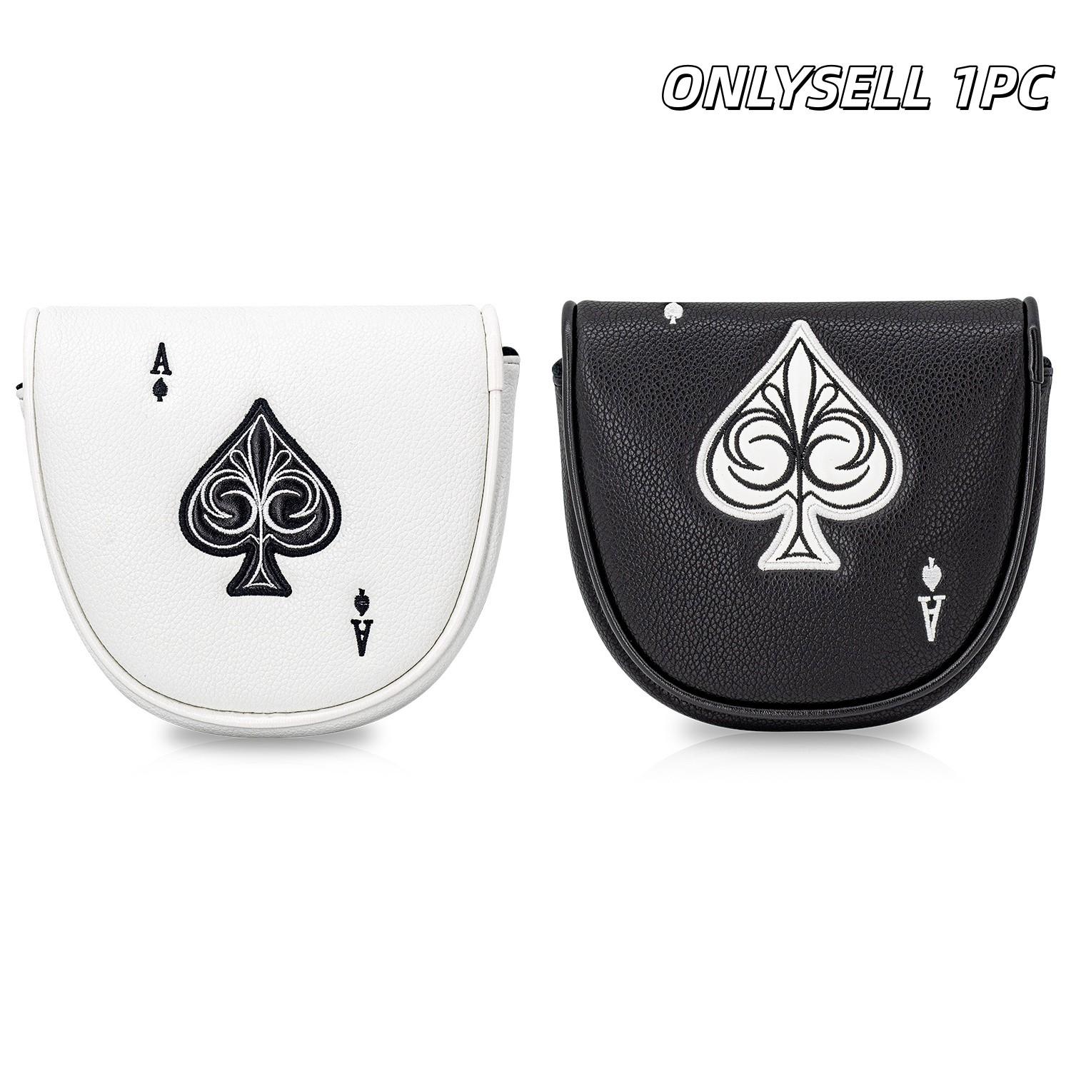 Poker Ace of Spades Golf Putter Cover, Durable Mallet Putter Headcover, Soft Lined Golf Club Protector, Stylish Golf Accessory, Perfect Gift
