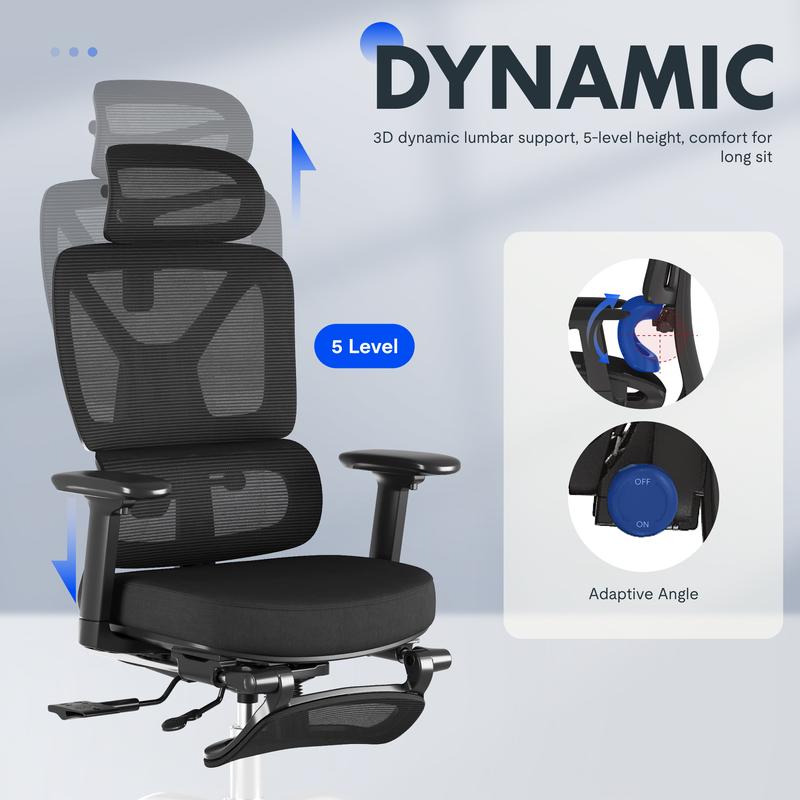 【TikTokShopBlackFriday】FLEXISPOT ErgoX Foam Premium Ergonomic Office Chair with Footrest, Adjustable 3D Armrests, Dynamic Lumbar Support, Recline & Tilt Function, Mesh or Foam Seat, Adjustable Height & Seat Depth for Home and Office 【TikTokShopBlackFriday】FLEXISPOT ErgoX Foam Premium Ergonomic Office Chair with Footrest, Adjustable 3D Armrests, Dynamic Lumbar Support, Recline & Tilt Function, Mesh or Foam Seat, Adjustable Height & Seat Depth for Home and Office