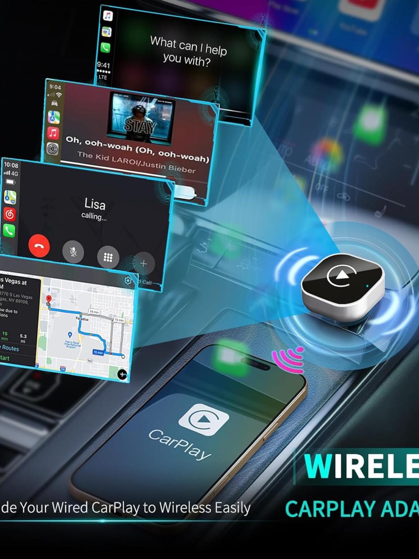 Universal Wireless Carplay and Android Auto Mini Adapter, Plug-And-Play USB Encryption Dog, Compatible with Volkswagen, Toyota, Ford, Mercedes-Benz, Nissan, Honda, Bmw