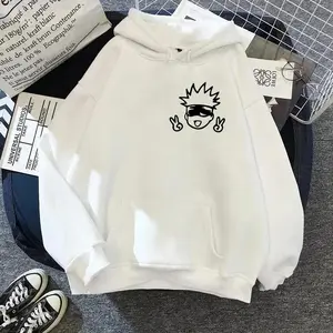Spring and autumn unisex hooded sweatshirt animation design Kawaii Gojo Satoru graphic streetwear