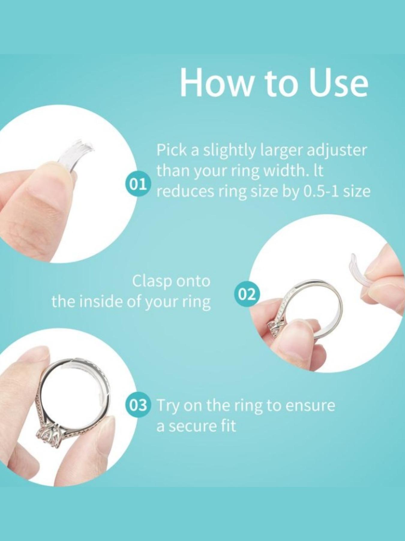 20 Piece Ring Sizing Adjuster Set, Invisible Ring Protector for Men and Women, Includes Polishing Cloth, Anti-Slip Ring Sleeve, Wedding Band Adapter