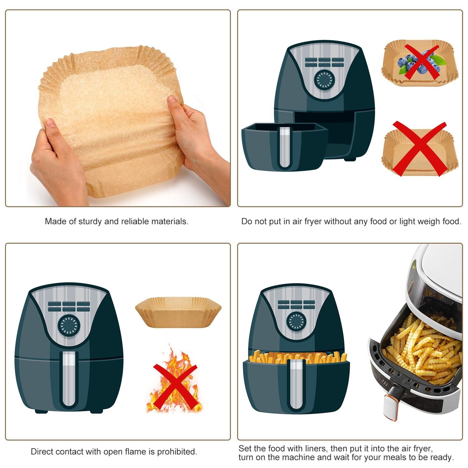 100 Large Baking Papers, Non-Stick Microwave Safe, Pre-Cut Rounded Edges, Compatible with Oven and Deep Fryer, Ideal for Cooking