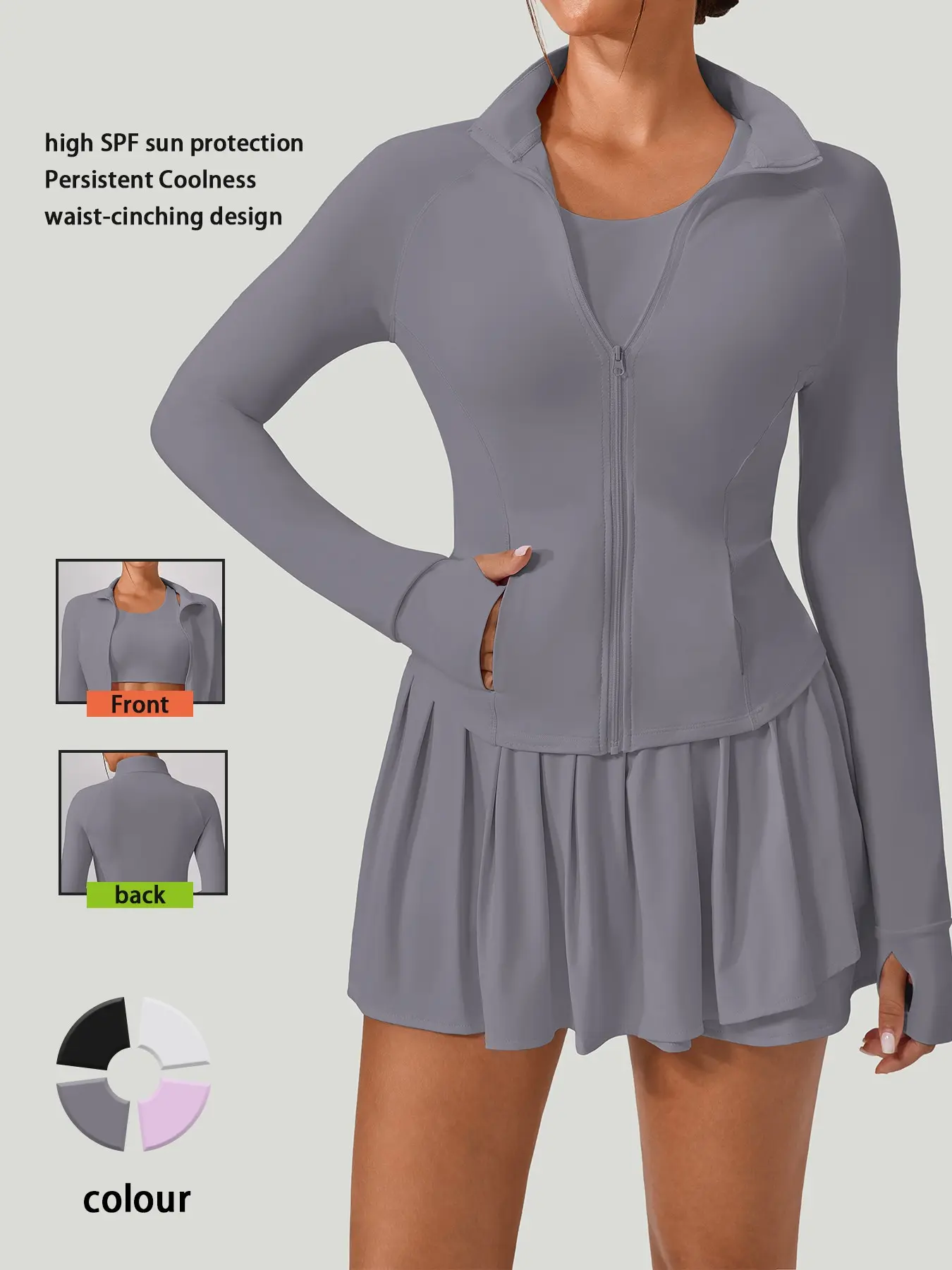 Outdoor UV Protection Long Sleeve Sunscreen Jacket, Quick-Dry Ice Silk Cool Feel, Soft Butter Texture, Ideal for Gym and Daily Wear