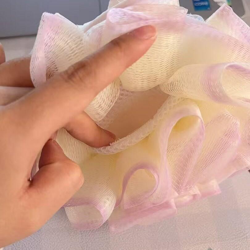 Two-In-One Bath Towel with Soap Holder, Foaming Net Bag for Rich Lather, Thickened Body Wash Brush, Daily Shower Essentials