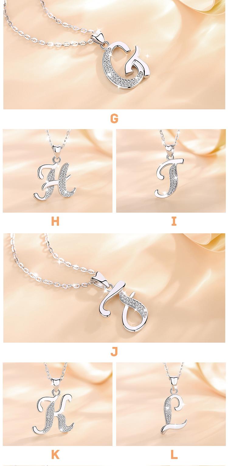 Dazzling Letter Initial Necklace, Monogram Pendant with Cubic Zirconia, Meaningful Jewelry Gift for Valentine's, Birthdays & Anniversaries