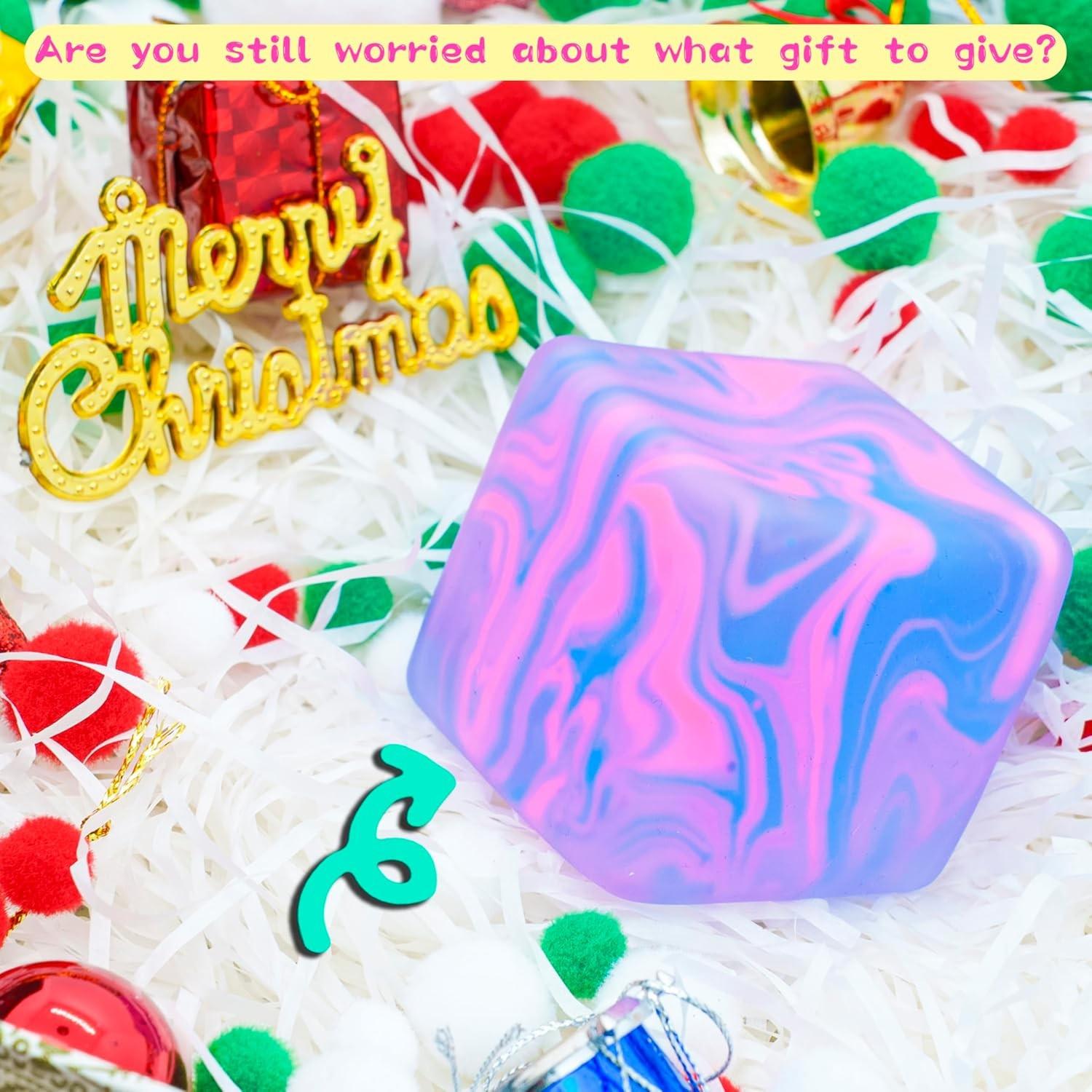 5cm Soft Gel Stress Relief Toy Cube, Stretchable Ice Ball, Slow Rebound, Sensory Fidget Toy, Comforting and Relaxing